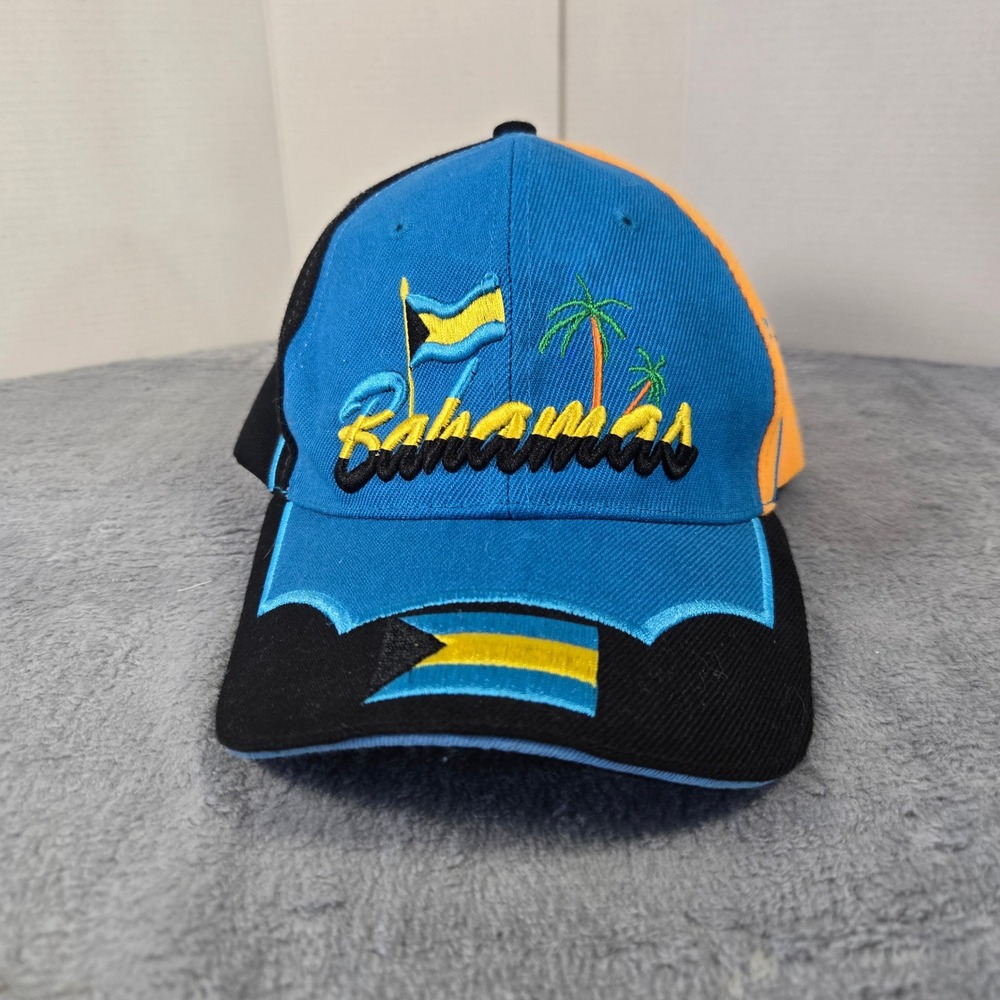 Island Dreams Bahamas Souvenir Baseball Cap Blue Orange Black Adjustable Hat